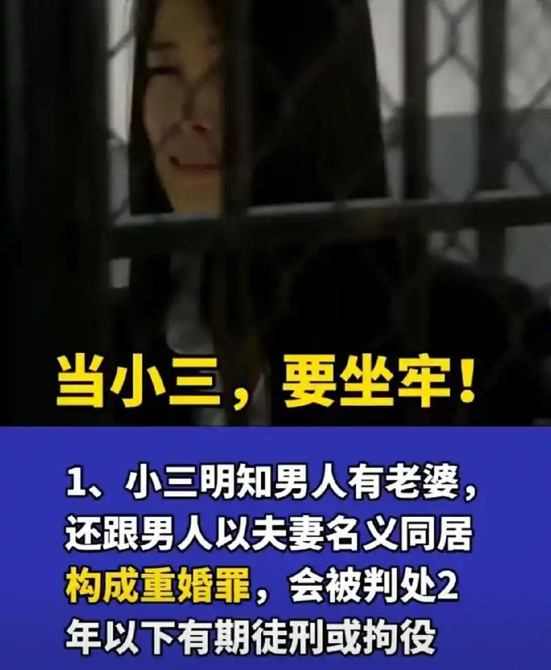 原配们注意了,当小三要坐牢了,请勇于拿起法律的武器手撕小三,一定要