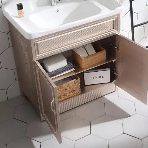 太空铝浴室柜落地卫生间挂墙式镜柜陶瓷洗脸台盆柜组合卫浴洗漱台