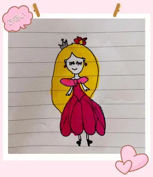 女儿画的小公主太漂亮啦09