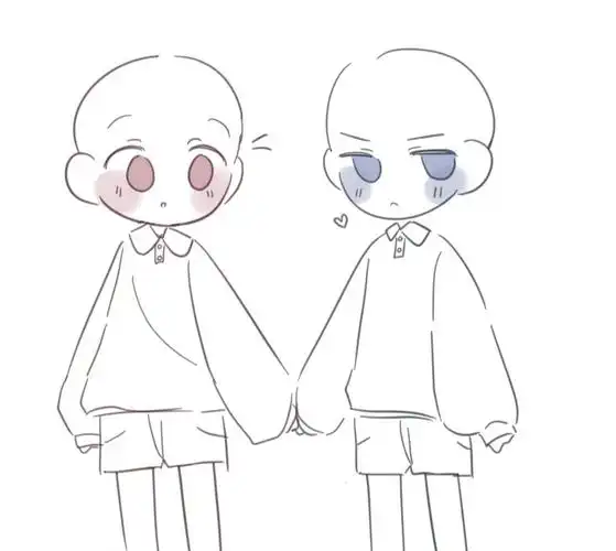 绘画素材可可爱爱的q版人物线稿