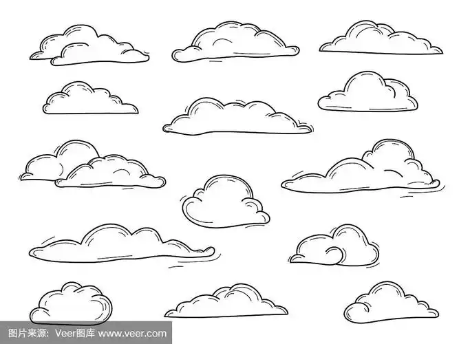 手绘矢量云,矢量集的涂鸦集合