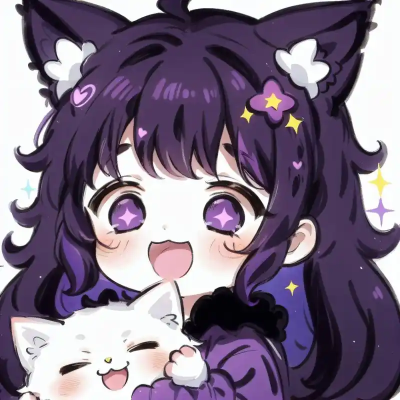 可爱小猫|紫色|闺蜜头像