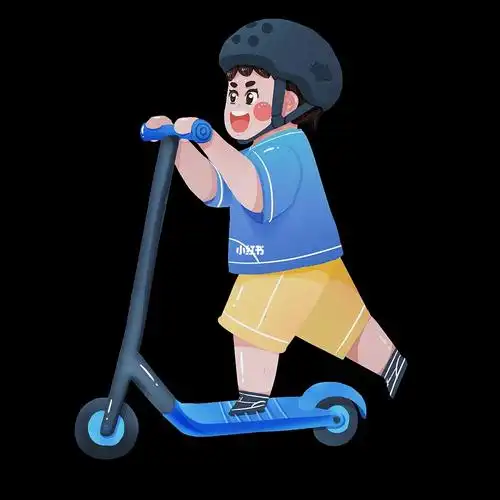 玩滑板车的小男孩