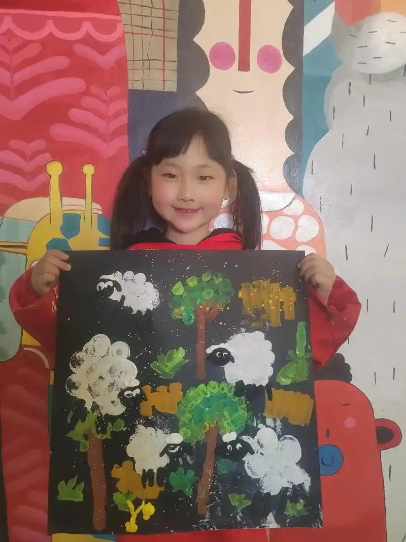 创意美术 唯艺美术中心艾瑞卡尔绘画班学员作品《小羊肖恩》 - 兑音