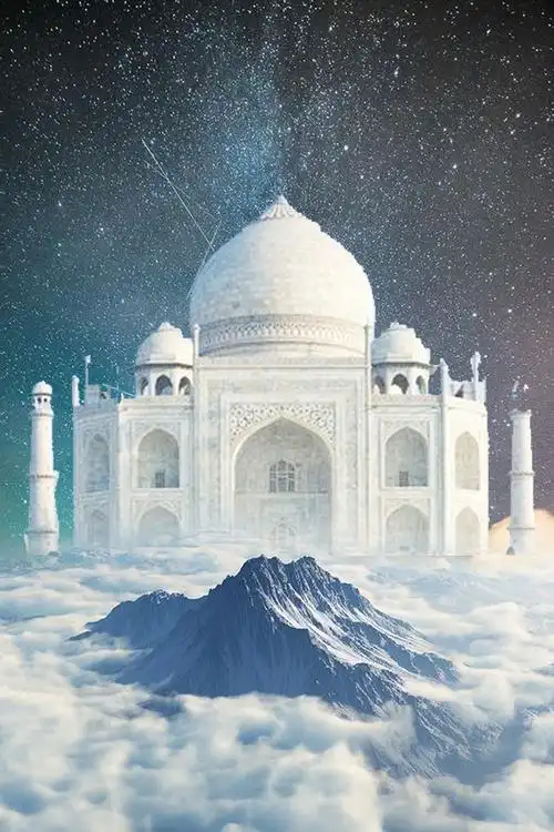 星空城堡下的背景