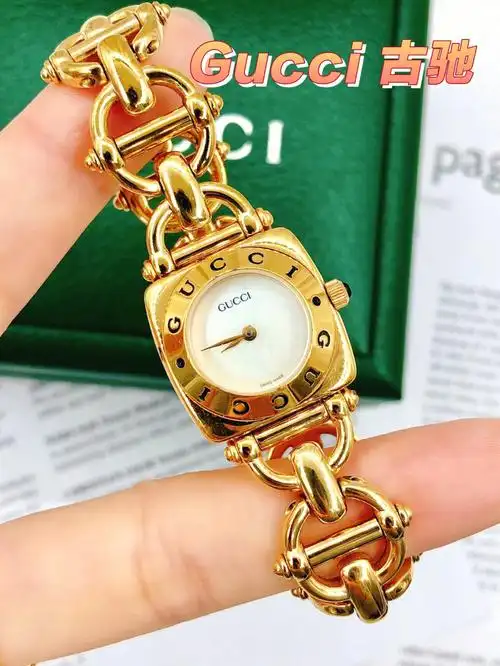 gucci古驰正品中古表女士石英表包金泡泡