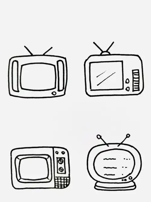 老旧电视简笔画