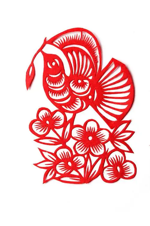 剪纸牡丹花图片素材