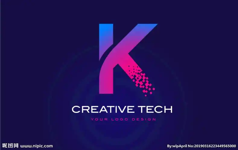 科技感英文logo字母k图片