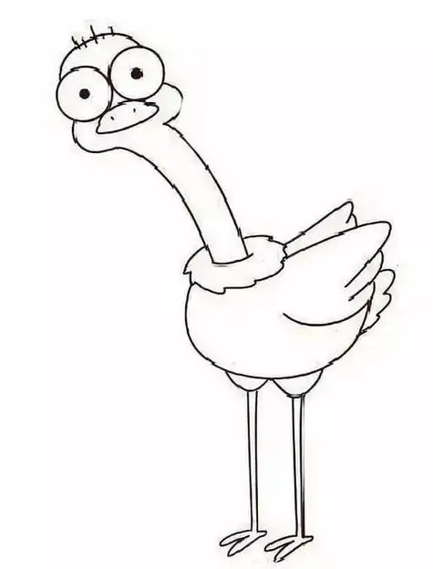 鸵鸟生蛋简笔画