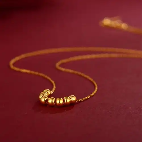 黄金转运珠999足金八方来财小金珠项链手链时尚纯金颈饰 一件代发