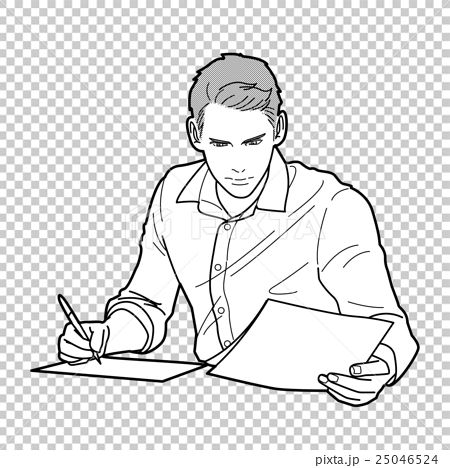 晚上工作的人简笔画