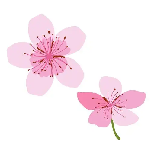 粉色卡通桃花春天元素gif动态图桃花卡通元素