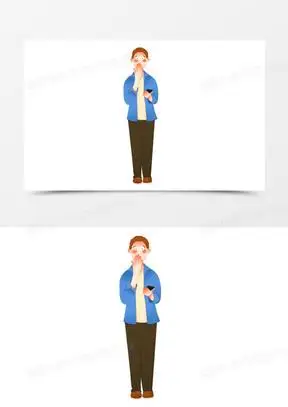 手绘捂嘴不说话男人免抠元素