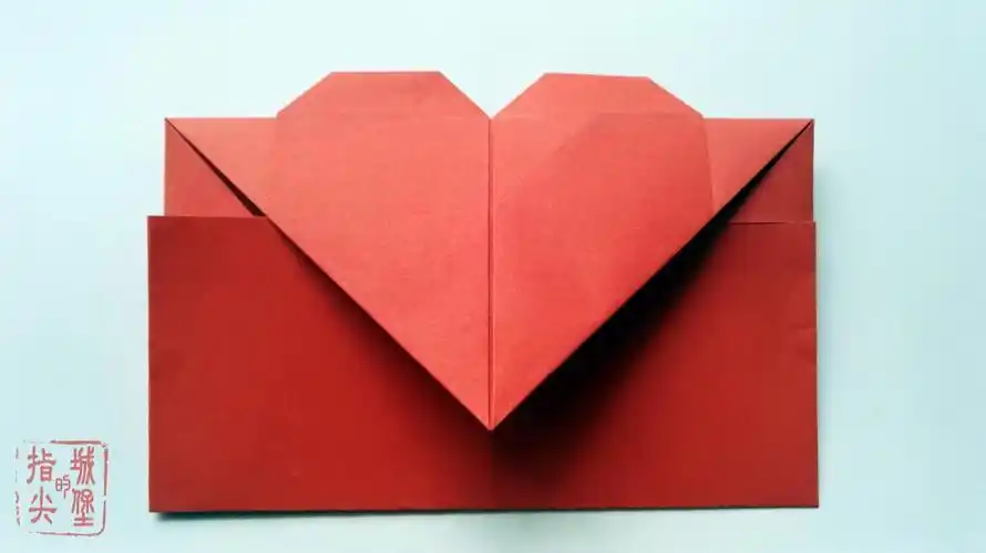 心形信纸折纸教程纯色10色大红长方形爱心手工折纸7乘146乘12厘米叠纸