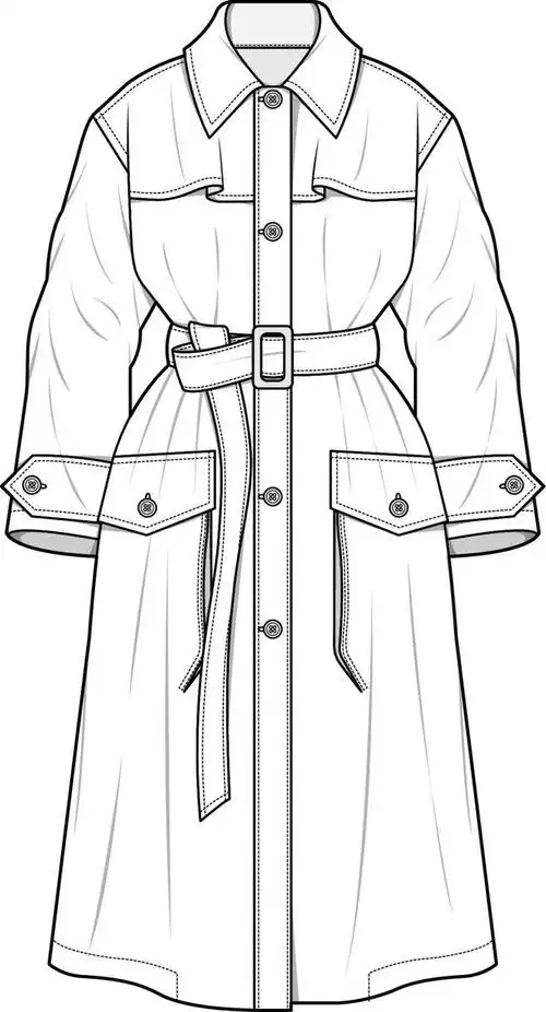 风衣款式图素材合集