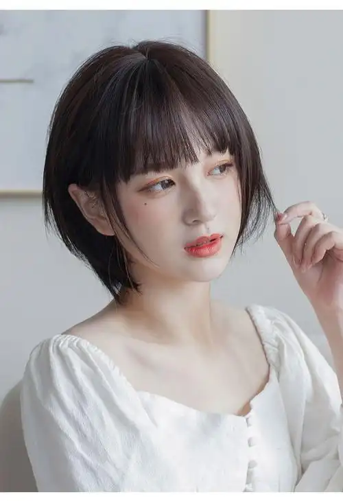 初恋头假发女短发 日系网红帅气中性自然少女圆脸学生头全头套