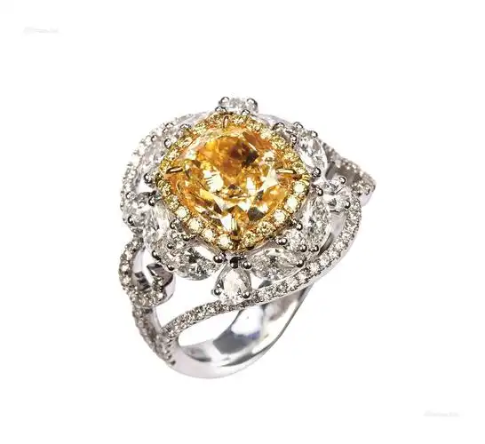 0442黄钻方形戒指