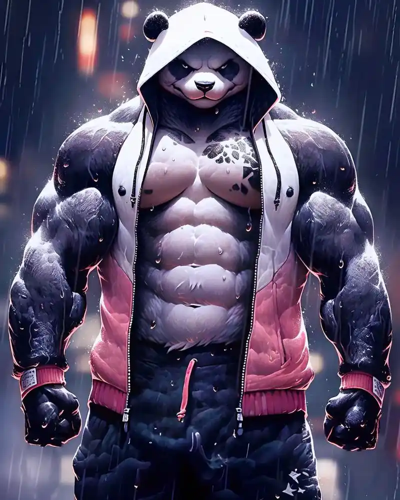 炫酷熊猫动漫风格人物画,创意与美感并存!