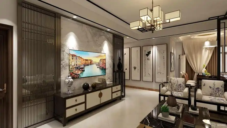 郑州雅致新中式风格三居装修效果图展示