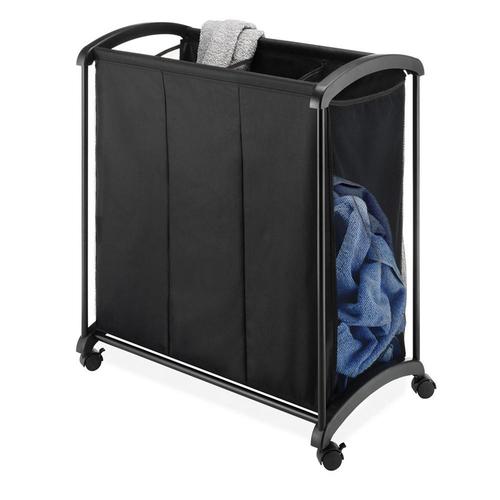 whitmor|3-section rolling laundry sorter