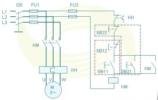 用两个la4按钮开关,一个交流接触器,在380v的线路上组装一个电路系统