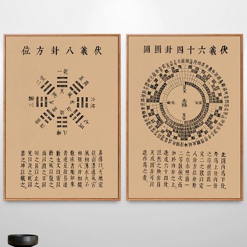 河图洛书伏羲八卦图类经图翼中医易经中医馆装饰画新中式传统挂画