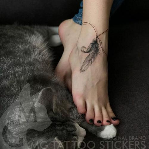 纹身贴性冷淡脚踝ins风锁骨一次性大图案女贴画贴纸性感文身暗黑