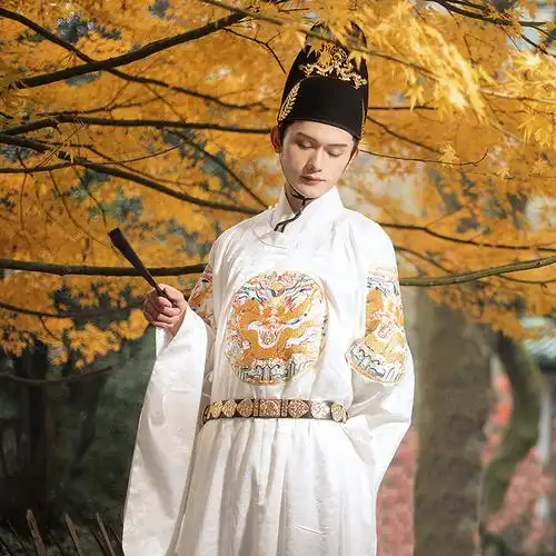 序绘原创汉服男款明制团龙纹刺绣花圆领情侣多色汉服