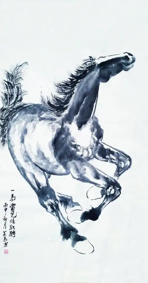 奔马图 画马名家吴马作品欣赏