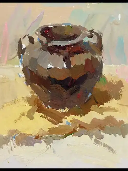 静物色彩罐子单体作画步骤