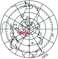 解:(1)由题干可知,图中b点位于北半球,为北纬(n),最外的经线圈是赤道