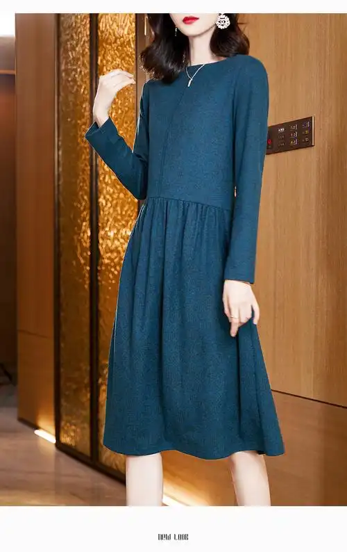 皮尔卡丹轻奢高档女装中年妈妈秋装洋气连衣裙女新款中老年冬装高贵