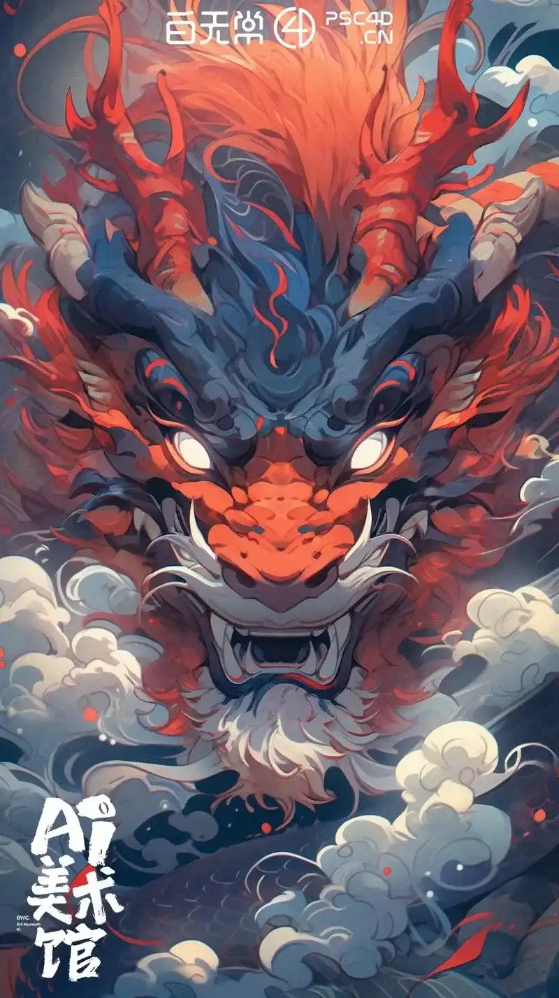 霸气中国龙.#ai #国潮风 #设计#原创插画 #ai绘画 - 抖音