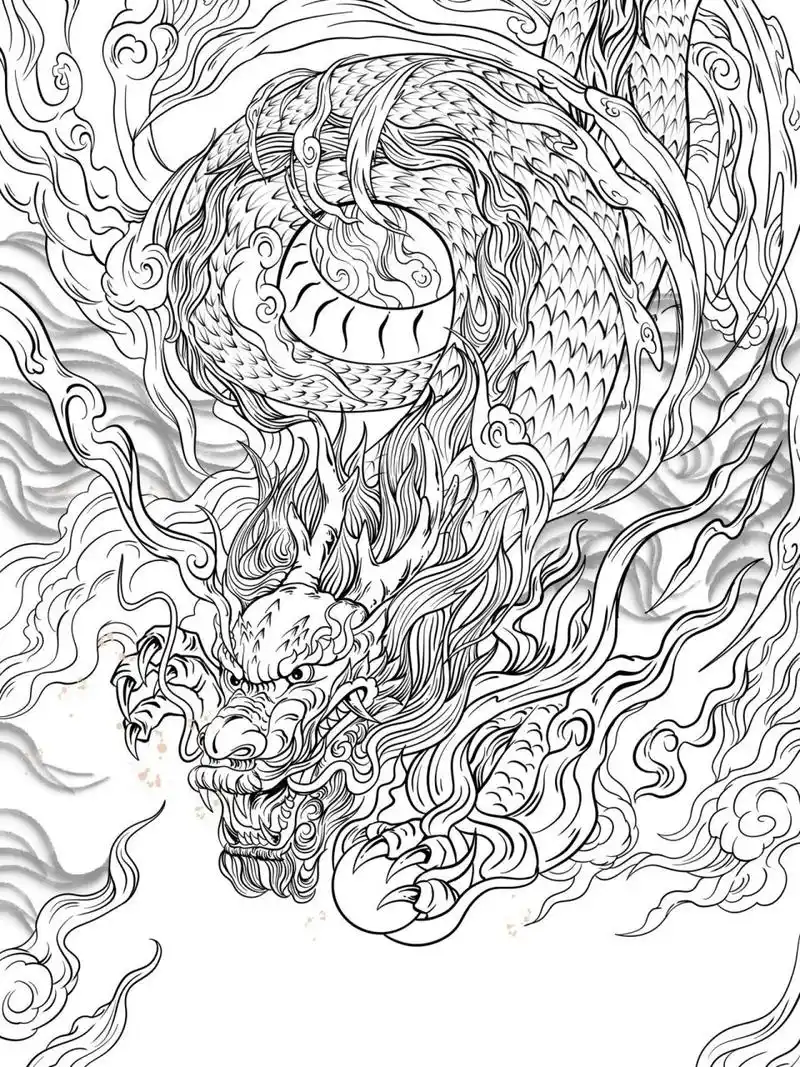 四大神兽——青龙 四象之一青龙—-手绘过程 工具使用的是ipad pro