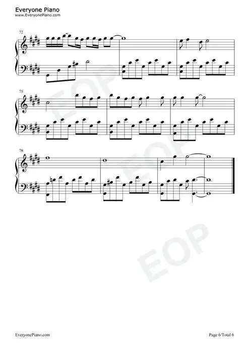 孤独钢琴谱-邓紫棋-看谱啦