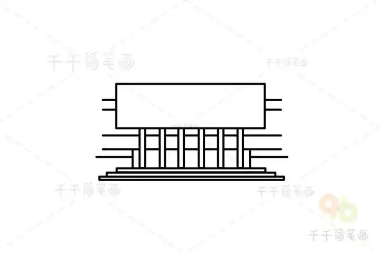 历史博物馆外观简笔画 简笔画图片大全-普车都