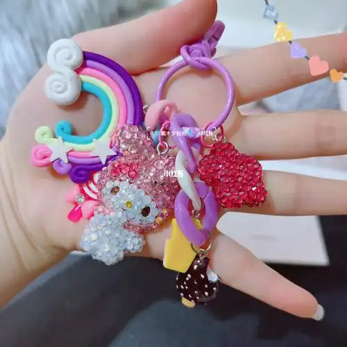 diy定制美乐蒂钥匙扣挂件手工制作