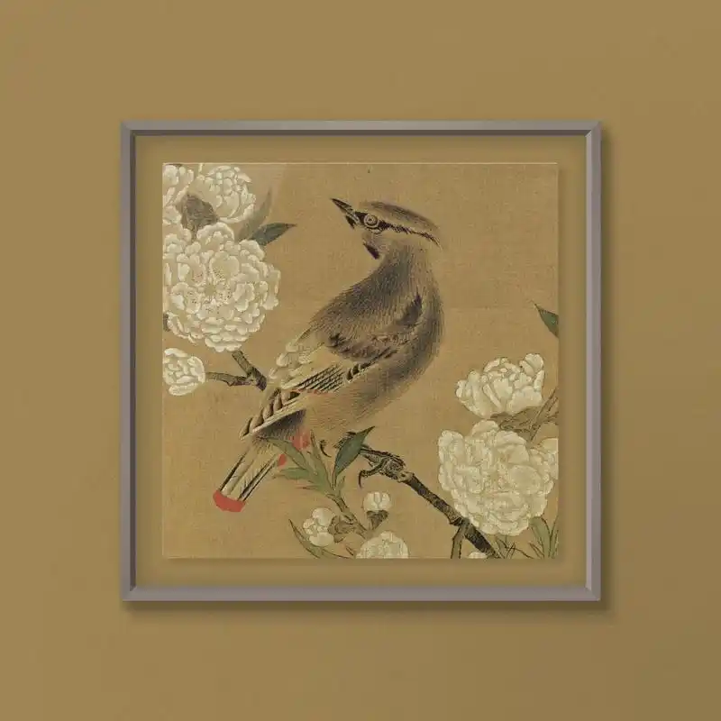 作品分享宋画桃花山鸟图