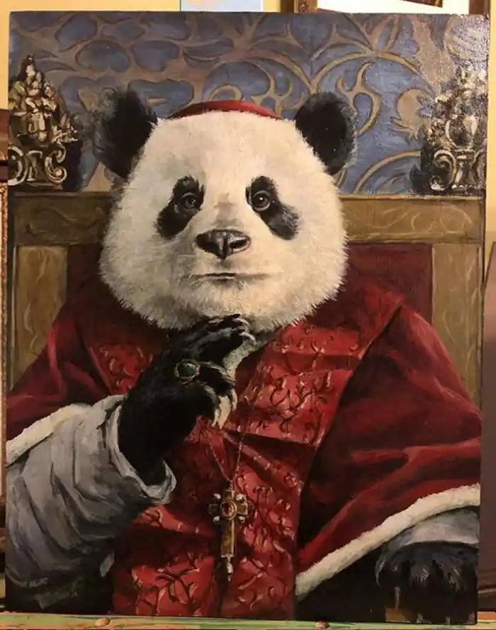 动物拟人化的艺术油画 它们可以如此体面 画框复古漂亮(二)