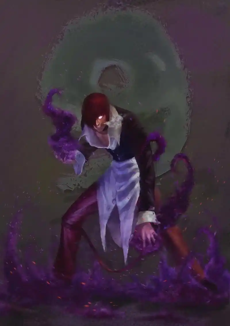 八神小创作#ps厚涂 #ps板绘 #拳皇 #八神庵  - 抖音