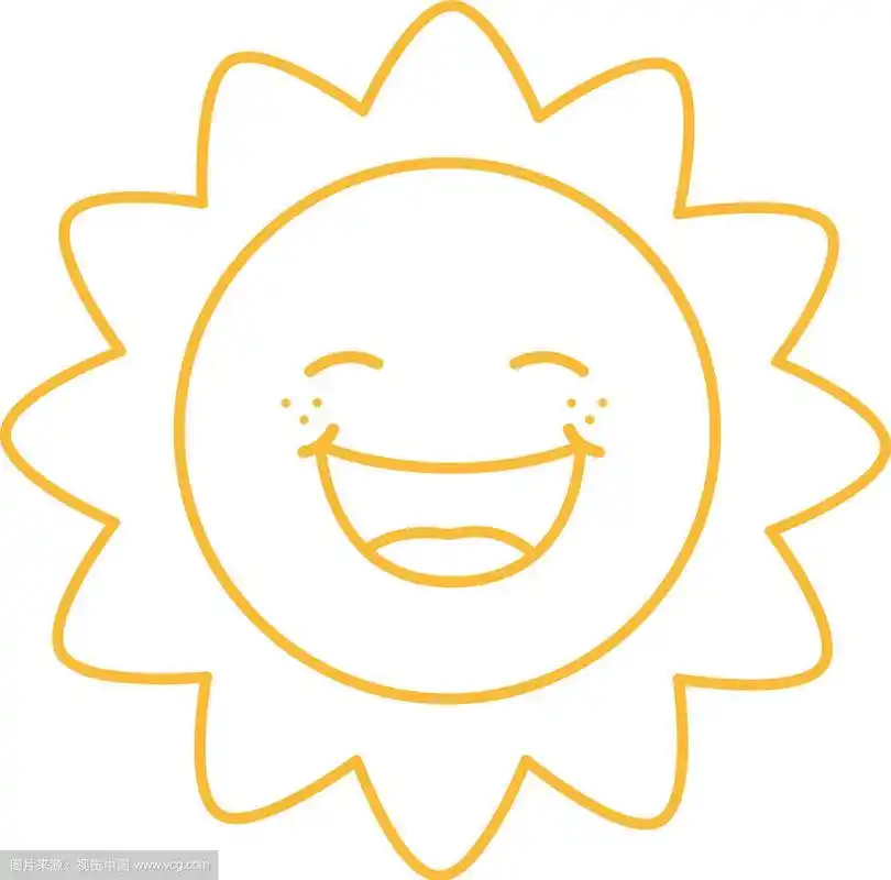 涂色页的卡通太阳