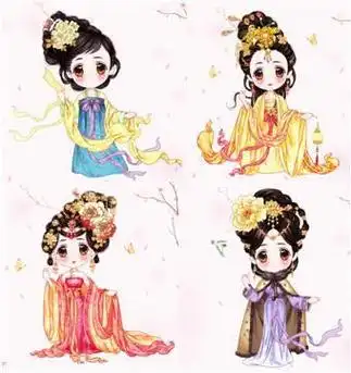 四大美女儿童简笔画