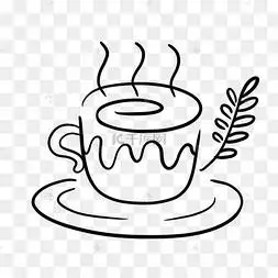 黑白线条抽象咖啡