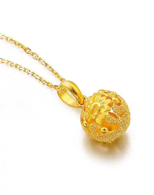 周大福chow tai fook珠宝-婚嫁龙凤呈祥黄金吊坠