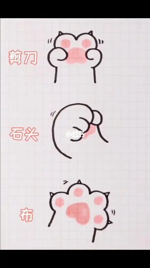 超可爱的简笔画猫爪