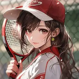 动漫风格梦幻现实主义可爱卡通网球少女插画风头像