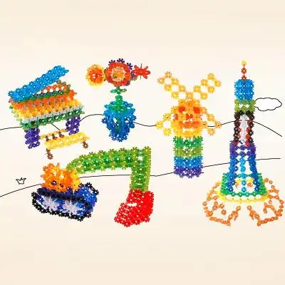 幼儿雪花片动物作品