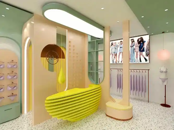 马卡龙色内衣店设计