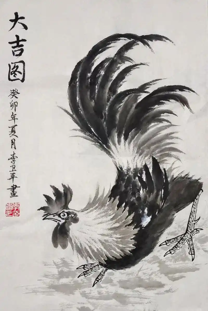 水墨画,习作鸡类图片. - 抖音